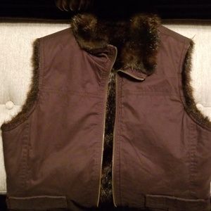 Brown and Faux fur vest